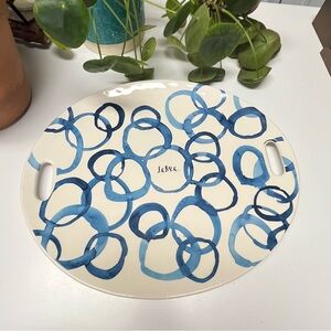 Rae Dunn Blue Line Serve Handled Platter Magenta Boutique 2018